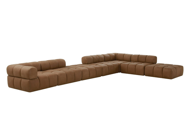 Divani Casa Everest Modern Brown Leather Modular Armless Sectional Seat Model VGOD-ZW-23118-ARM
