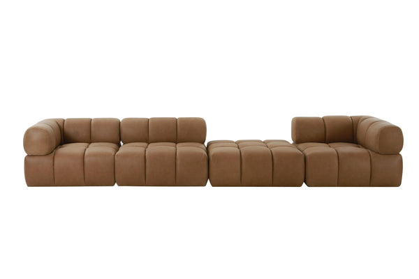 Divani Casa Everest Modern Brown Leather Modular Armless Sectional Seat Model VGOD-ZW-23118-ARM
