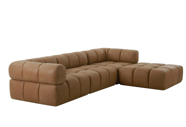 Divani Casa Everest Modern Brown Leather Modular Armless Sectional Seat Model VGOD-ZW-23118-ARM