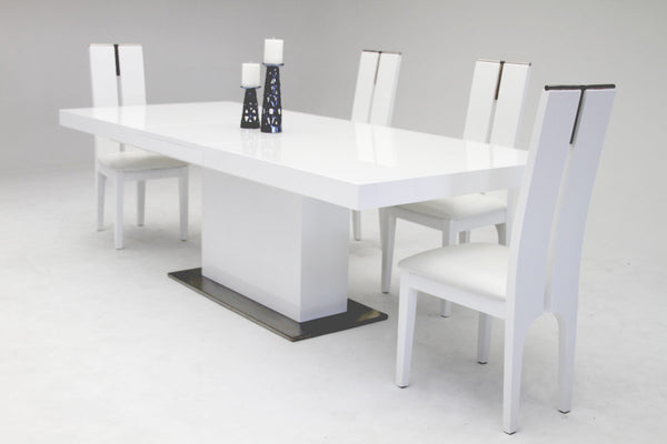 Zenith Modern White Extendable Dining Table Model VGGU841XT-WHT