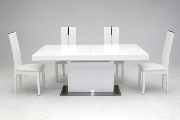Zenith Modern White Extendable Dining Table Model VGGU841XT-WHT