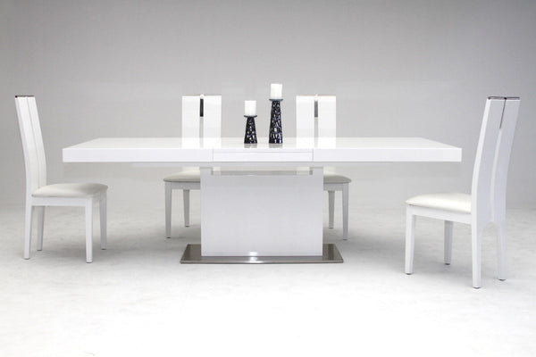 Zenith Modern White Extendable Dining Table Model VGGU841XT-WHT