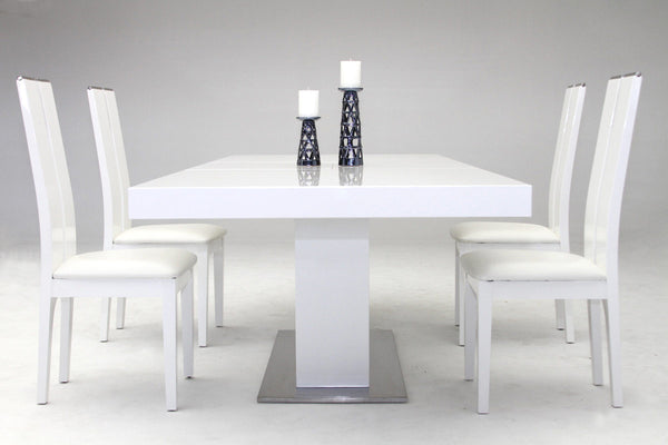 Zenith Modern White Extendable Dining Table Model VGGU841XT-WHT