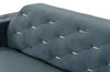 Divani Casa Chesterfield Blue Velvet Right Facing Sectional Sofa Model VG2T1222