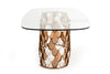 Modrest Javier Modern Glass & Rosegold Dining Table Model VGVCT088L