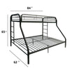 ACME Tritan Black Bunk Bed (T XL/Q) Model 02052BK