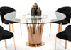 Modrest Paxton Modern Round Glass & Rosegold Dining Table Model VGVCT817-RND