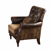 ACME Dreena Two Tone Brown Synthetic Leather & Chenille Chair with Pillow Model 05497