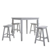 ACME Gaucho White 5 Piece Pack Counter Height Table Set Model 07289