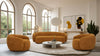 Divani Casa Andrew Modern Orange Fabric Swivel Accent Chair Model VGEV-B1830-CHR-ORG