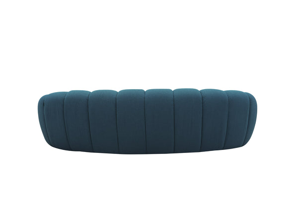 Divani Casa Yolonda Modern Curved Dark Teal Fabric Sofa Model VGEV2126C-SOFA-C-15