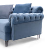 Divani Casa Darla Modern Blue Velvet Curved Sectional Sofa Model VG2T1124-5P-BLU