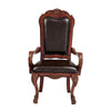 ACME Dresden Synthetic Leather & Cherry Oak Arm Chair (Set-2) Model 12154
