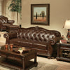 ACME Anondale Espresso Top Grain Leather Match & Cherry Sofa Model 15030