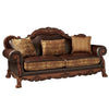 ACME Dresden Brown Synthetic Leather & Chenille Cherry Oak Sofa with 3 Pillows Model 15160