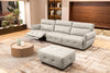 Divani Casa Joliet Modern Light Grey Leather 4 Seater Sofa With Two Recliners Model VGBNS-1895-LTGRY