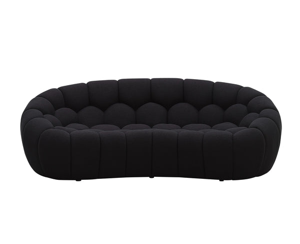 Divani Casa Yolonda Modern Curved Black Fabric Loveseat Model VGEV-2126C-LOV-BLK