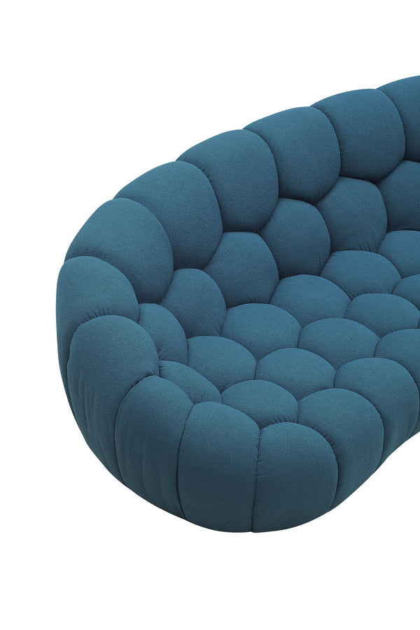 Divani Casa Yolonda Modern Curved Dark Teal Fabric Sofa Model VGEV2126C-SOFA-C-15