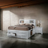 ACME Ireland White Eastern King Bed with Storage Model 21696EK