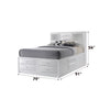 ACME Ireland White Eastern King Bed with Storage Model 21696EK