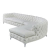 Divani Casa Kohl Contemporary White Raf Curved Shape Sectional Sofa With Chaise Model VGEV-2179-WHT-RAF-SECT