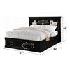 ACME Louis Philippe III Black Queen Bed with Storage Model 24390Q