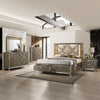 ACME Skylar LED Synthetic Leather & Dark Champagne Eastern King Bed with Storage & LED Model 25317EK