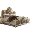 ACME Picardy Butterscotch Synthetic Leather & Antique Pearl California King Bed Model 26894CK