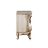ACME Gorsedd Natural Marble Top & Golden Ivory Nightstand Model 27443