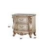 ACME Gorsedd Natural Marble Top & Golden Ivory Nightstand Model 27443
