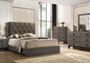 ACME Avantika Fabric & Rustic Gray Oak Eastern King Bed Model 27677EK