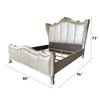 ACME Dresden II Pearl White Synthetic Leather & Gold Patina California King Bed Model 27814CK