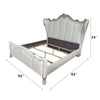 ACME Dresden II Pearl White Synthetic Leather & Gold Patina Eastern King Bed Model 27817EK