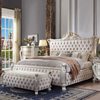 ACME Picardy Fabric & Antique Pearl Eastern King Bed Model 27877EK