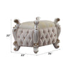 ACME Picardy Fabric & Antique Pearl Vanity Stool Model 27885