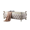 ACME Picardy Fabric & Antique Pearl Bench Model 27886