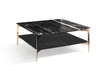 Modrest Dorian Modern Black Marble & Ebony Square Coffee Table Model VGHB292E-EBN