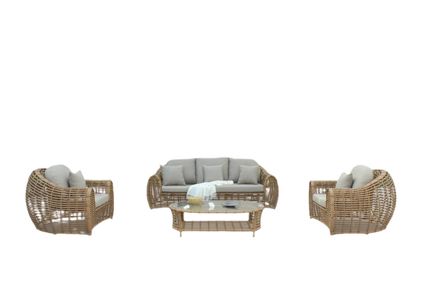 Renava Sandra Outdoor Beige & Wicker Sofa Set Model VGATRASF-227