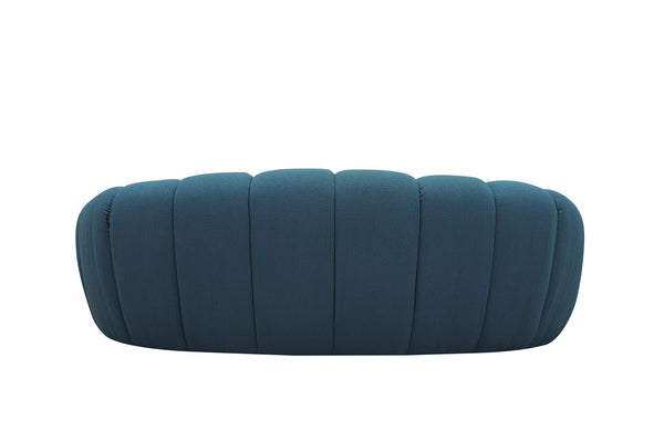Divani Casa Yolonda Modern Curved Dark Teal Fabric Loveseat Model VGEV2126C-LOVE-C-15