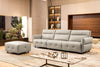 Divani Casa Joliet Modern Light Grey Leather 4 Seater Sofa With Two Recliners Model VGBNS-1895-LTGRY