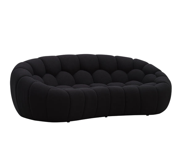 Divani Casa Yolonda Modern Curved Black Fabric Loveseat Model VGEV-2126C-LOV-BLK