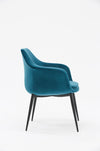 Modrest Wilson Modern Teal Velvet & Black Dining Chair Model VGHR3404-TEAL