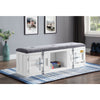 ACME Cargo Gray Fabric & White Bench with Storage Model 35912