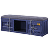 ACME Cargo Gray Fabric & Blue Bench with Storage Model 35942