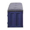 ACME Cargo Gray Fabric & Blue Bench with Storage Model 35942