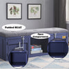 ACME Cargo Gray Fabric & Blue Bench with Storage Model 35942