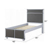 ACME Orchest Gray Synthetic Leather & Gray Twin Bed Model 36120T