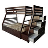 ACME Jason (Storage) Espresso Bunk Bed(Twin | Full)with Trundle (Full) & Storage Model 37015