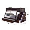 ACME Jason (Storage) Espresso Bunk Bed(Twin | Full)with Trundle (Full) & Storage Model 37015