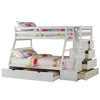 ACME Jason (Storage) White Bunk Bed(Twin | Full)with Trundle (Full) & Storage Model 37105